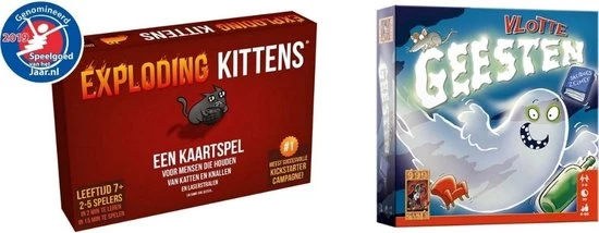 999 Games Spellenbundel - Kaartspel - 2 Stuks - Exploding Kittens & Vlotte Geesten 3 999 Games Spellenbundel - Kaartspel - 2 Stuks - Exploding Kittens & Vlotte Geesten