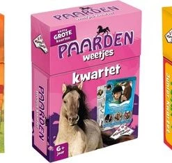 Merkloos Spellenbundel - Kwartet - 3 Stuks - Wildlife Kwartet & Paarden Kwartet & Kikker Jr. Kwartet