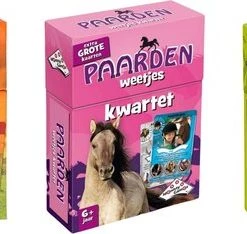 Merkloos Spellenbundel - Kwartet - 3 Stuks - Wildlife Kwartet & Paarden Kwartet & Dino Kwartet