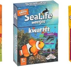 Merkloos Spellenbundel - Kwartet - 3 Stuks - Wildlife Kwartet & Sealife Kwartet & Huisdieren Kwartet