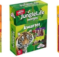 Merkloos Spellenbundel - Kwartet - 3 Stuks - Wildlife Kwartet & Junglelife Kwartet & Huisdieren Kwartet
