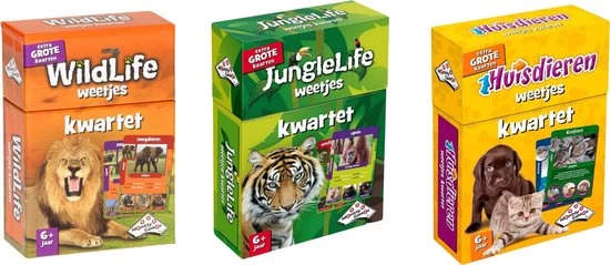 Merkloos Spellenbundel - Kwartet - 3 Stuks - Wildlife Kwartet & Junglelife Kwartet & Huisdieren Kwartet 3 Merkloos Spellenbundel - Kwartet - 3 Stuks - Wildlife Kwartet & Junglelife Kwartet & Huisdieren Kwartet