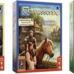 1000 GAMES Spellenbundel - 3 Stuks - Carcassonne Draak, Fee&Jonkvrouw & Kathedralen&Herbergen & Bruggen, Burchten&Bazaars