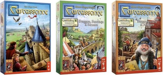 999 Games Spellenbundel - 3 Stuks - Carcassonne & Bruggen, Burchten En Bazaars & Burgemeesters En Abdijen 3 999 Games Spellenbundel - 3 Stuks - Carcassonne & Bruggen, Burchten En Bazaars & Burgemeesters En Abdijen