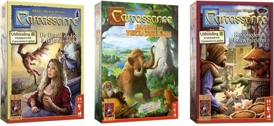 999 Games Spellenbundel - 3 Stuks - Carcassonne Draak, Fee&Jonkvrouw & Jagers&Verzamelaars & Kooplieden&Bouwmeesters 3 999 Games Spellenbundel - 3 Stuks - Carcassonne Draak, Fee&Jonkvrouw & Jagers&Verzamelaars & Kooplieden&Bouwmeesters