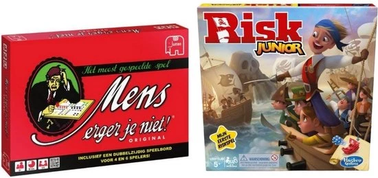 Hasbro Spellenbundel - 2 Stuks - Mens Erger Je Niet & Risk Junior 3 Hasbro Spellenbundel - 2 Stuks - Mens Erger Je Niet & Risk Junior