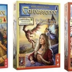 999 Games Spellenbundel - 3 Stuks - Carcassonne & Carcassonne: De Draak, De Fee En De Jonkvrouw & Carcassonne: Het Circus