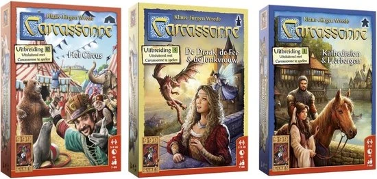 999 Games Spellenbundel - 3 Stuks - Carcassonne Draak, Fee En Jonkvrouw & Het Circus & Kathedralen En Herbergen 3 999 Games Spellenbundel - 3 Stuks - Carcassonne Draak, Fee En Jonkvrouw & Het Circus & Kathedralen En Herbergen