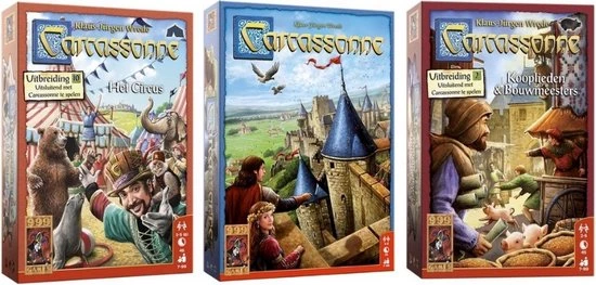 999 Games Spellenbundel - 3 Stuks - Carcassonne & Uitbreidingen Het Circus & Kooplieden En Bouwmeesters 3 999 Games Spellenbundel - 3 Stuks - Carcassonne & Uitbreidingen Het Circus & Kooplieden En Bouwmeesters