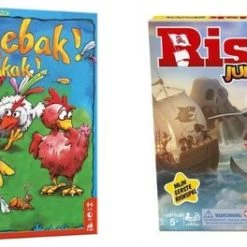 Hasbro Spellenbundel - 2 Stuks - Jakkiebak! Kippenkak! & Risk Junior