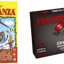 Merkloos Spellenbundel - Kaartspellen - 2 Stuks - Boonanza & Exploding Kittens NSFW