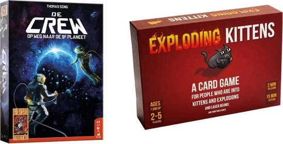 999 Games Spellenbundel - Kaartspellen - 2 Stuks - De Crew & Exploding Kittens 3 999 Games Spellenbundel - Kaartspellen - 2 Stuks - De Crew & Exploding Kittens