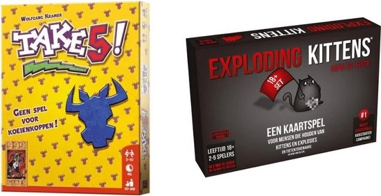 999 Games Spellenbundel - Kaartspellen - 2 Stuks - Take 5! & Exploding Kittens NSFW 3 999 Games Spellenbundel - Kaartspellen - 2 Stuks - Take 5! & Exploding Kittens NSFW