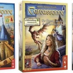 999 Games Spellenbundel - 3 Stuks - Carcassonne & Carcassonne: De Draak, De Fee En De Jonkvrouw & Carcassonne: De Toren