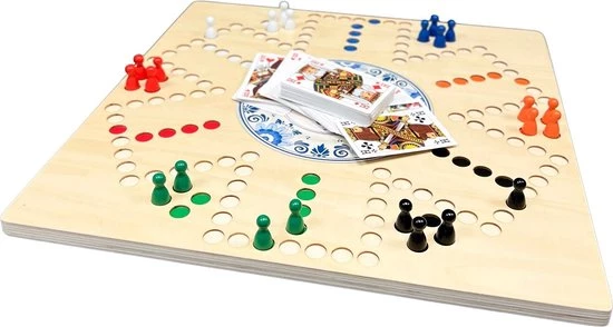 Clown Games Bordspel Keezen - Keezenspel Luxe Houten Uitvoering - Dubbelzijdig Spelbord Voor 4 En 6 Spelers 4 Clown Games Bordspel Keezen - Keezenspel Luxe Houten Uitvoering - Dubbelzijdig Spelbord Voor 4 En 6 Spelers - Afbeelding 2