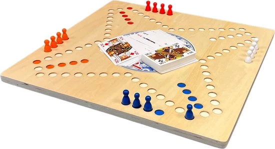 Clown Games Bordspel Keezen - Keezenspel Luxe Houten Uitvoering - Dubbelzijdig Spelbord Voor 4 En 6 Spelers 3 Clown Games Bordspel Keezen - Keezenspel Luxe Houten Uitvoering - Dubbelzijdig Spelbord Voor 4 En 6 Spelers