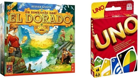 999 Games Spellenbundel - 2 Stuks - De Zoektocht Naar El Dorado & Uno 3 999 Games Spellenbundel - 2 Stuks - De Zoektocht Naar El Dorado & Uno