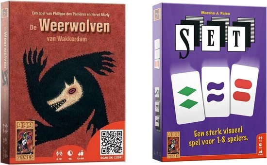 Merkloos Spellenbundel - Kaartspel - 2 Stuks - De Weerwolven Van Wakkerdam & SET! 3 Merkloos Spellenbundel - Kaartspel - 2 Stuks - De Weerwolven Van Wakkerdam & SET!