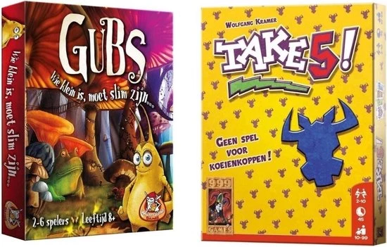 Merkloos Spellenset - 2 Stuks - Kaartspel - Gubs & Take 5! 3 Merkloos Spellenset - 2 Stuks - Kaartspel - Gubs & Take 5!