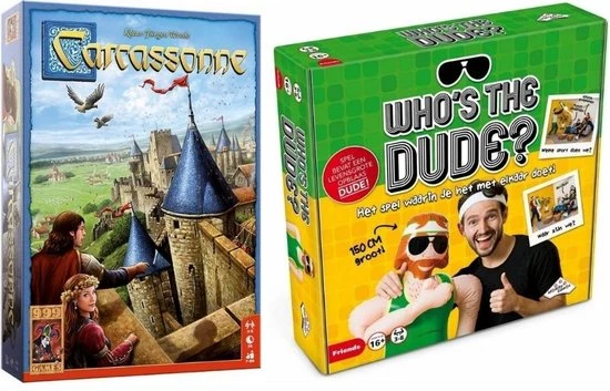 Merkloos Spellenbundel - 2 Stuks - Carcassonne & Who's The Dude 3 Merkloos Spellenbundel - 2 Stuks - Carcassonne & Who's The Dude