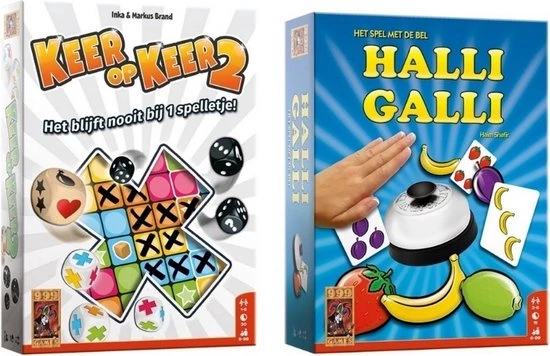 Merkloos Spellenbundel - 2 Stuks - Keer Op Keer 2 & Halli Galli 3 Merkloos Spellenbundel - 2 Stuks - Keer Op Keer 2 & Halli Galli
