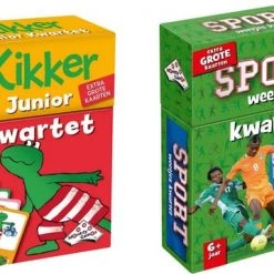 Merkloos Spellenbundel - Kwartet - 2 Stuks - Kikker Jr. Kwartet & Sport Weetjes Kwartet