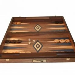 Ubergames Walnoothout Backgammon - Blauwe Inleg, 48 X 60 X 4 X 8 Cm -spellen-voor-volwassenen Winkel 550x366 107