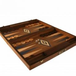 Ubergames Walnoothout Backgammon - Blauwe Inleg, 48 X 60 X 4 X 8 Cm -spellen-voor-volwassenen Winkel 550x366 108