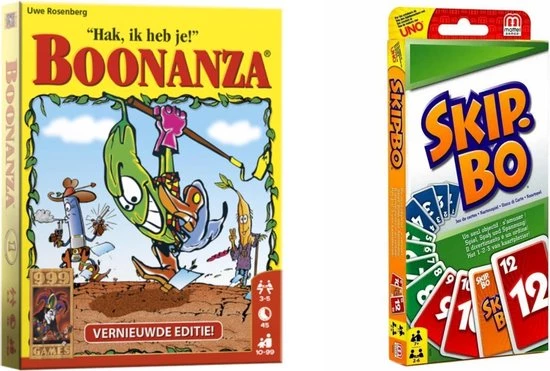 Merkloos Spellenbundel - Kaartspellen - 2 Stuks - Boonanza & Skip-Bo 3 Merkloos Spellenbundel - Kaartspellen - 2 Stuks - Boonanza & Skip-Bo