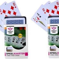Longfield 10x Speelkaarten Plastic Poker/bridge/kaartspel In Bewaar Box - Kaartspellen - Speelkaarten - Pesten/pokeren