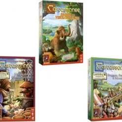 999 Games Spellenbundel - 3 Stuks - Carcassonne Jagers&Verzamelaars & Kooplieden&Bouwmeesters & Bruggen, Burchten&Bazaars