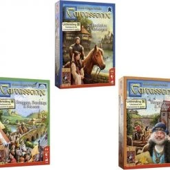 999 Games Spellenbundel - 3 Stuks - Carcassonne Kathedralen&Herbergen & Bruggen, Burchten&Bazaars & Burgemeesters&Abdijen