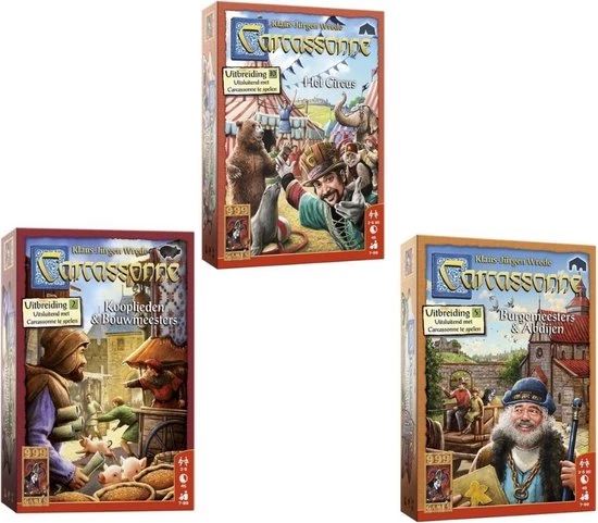 999 Games Spellenbundel - 3 Stuks - Carcassonne Het Circus & Kooplieden En Bouwmeesters & Burgemeesters En Abdijen 3 999 Games Spellenbundel - 3 Stuks - Carcassonne Het Circus & Kooplieden En Bouwmeesters & Burgemeesters En Abdijen
