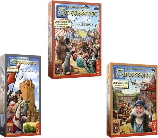 999 Games Spellenbundel - 3 Stuks - Carcassonne Het Circus & De Toren & Burgemeesters En Abdijen 3 999 Games Spellenbundel - 3 Stuks - Carcassonne Het Circus & De Toren & Burgemeesters En Abdijen