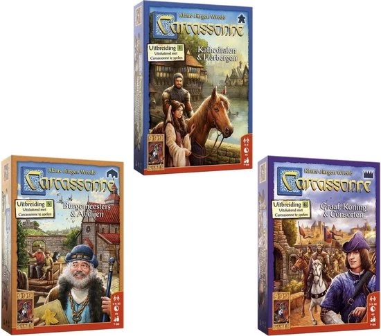 999 Games Spellenbundel - 3 Stuks - Carcassonne Kathedralen&Herbergen & Burgemeesters&Abdijen & Graaf, Koning&Consorten 3 999 Games Spellenbundel - 3 Stuks - Carcassonne Kathedralen&Herbergen & Burgemeesters&Abdijen & Graaf, Koning&Consorten