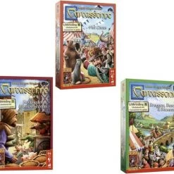 999 Games Spellenbundel - 3 Stuks - Carcassonne Het Circus & Kooplieden En Bouwmeesters & Bruggen, Burchten En Bazaars