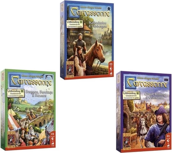 999 Games Spellenbundel - 3 Stuks - Carcassonne Kathedralen&Herbergen & Bruggen, Burchten&Bazaars & Graaf, Koning&Consorten 3 999 Games Spellenbundel - 3 Stuks - Carcassonne Kathedralen&Herbergen & Bruggen, Burchten&Bazaars & Graaf, Koning&Consorten