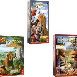 999 Games Spellenbundel - 3 Stuks - Carcassonne De Toren & Jagers En Verzamelaars & Kooplieden En Bouwmeesters