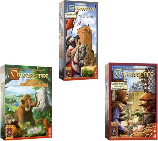 999 Games Spellenbundel - 3 Stuks - Carcassonne De Toren & Jagers En Verzamelaars & Kooplieden En Bouwmeesters 3 999 Games Spellenbundel - 3 Stuks - Carcassonne De Toren & Jagers En Verzamelaars & Kooplieden En Bouwmeesters