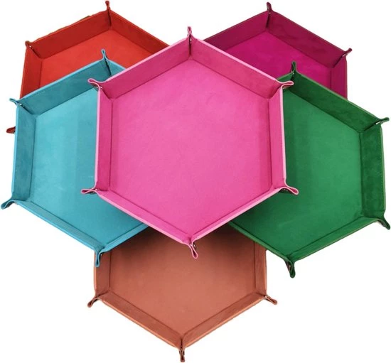 Genvi Dobbelstenenbak Zeshoek Rood Klein 4 Genvi Dobbelstenenbak Zeshoek Rood Klein - Afbeelding 2