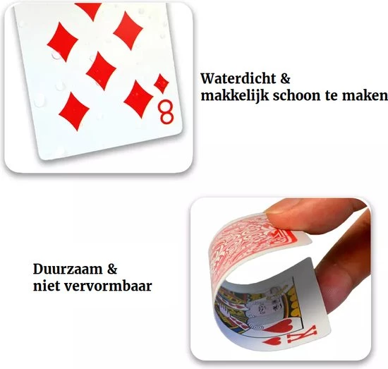 Casual Goods 2x Plastic Speelkaarten | Waterdicht | Volwassenen | Poker | Rood + Blauw 7 Casual Goods 2x Plastic Speelkaarten | Waterdicht | Volwassenen | Poker | Rood + Blauw - Afbeelding 5