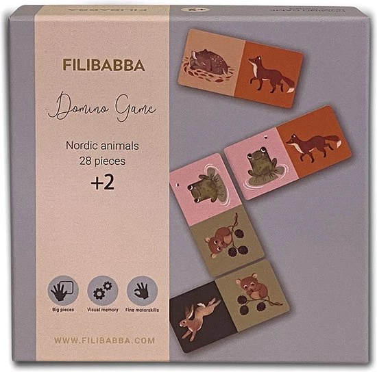 Filibabba - Domino Spel - Noorse Dieren - Nordic Animals - 1 4 Filibabba - Domino Spel - Noorse Dieren - Nordic Animals - 1 - Afbeelding 2