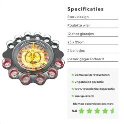 Cheqo Roulette Drankspel - Roulette Tafel - Drankspelletje - Cadeau - Met 12 Shotglaajes -spellen-voor-volwassenen Winkel 550x550 152