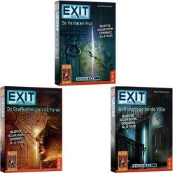 999 Games Spellenbundel - 3 Stuks - Exit - De Verlaten Hut & De Grafkamer Van De Farao & De Onheilspellende Villa