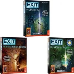 999 Games Spellenbundel - 3 Stuks - Exit - De Verlaten Hut & De Grafkamer Van De Farao & Het Vergeten Eiland