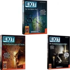 999 Games Spellenbundel - 3 Stuks - Exit - De Verlaten Hut & De Grafkamer Van De Farao & De Duistere Catacomben