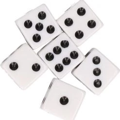 Merkloos Speelgoed Dobbelstenen 30 Stuks Op Blisterkaart - Familiespellen - Dobbelen - Dobbelspellen