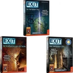 999 Games Spellenbundel - 3 Stuks - Exit - De Verlaten Hut & De Grafkamer Van De Farao & Het Verboden Slot
