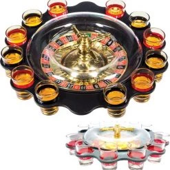 Cheqo Roulette Drankspel - Roulette Tafel - Drankspelletje - Cadeau - Met 12 Shotglaajes