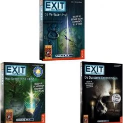 999 Games Spellenbundel - 3 Stuks - Exit - De Verlaten Hut & Het Vergeten Eiland & De Duistere Catacomben